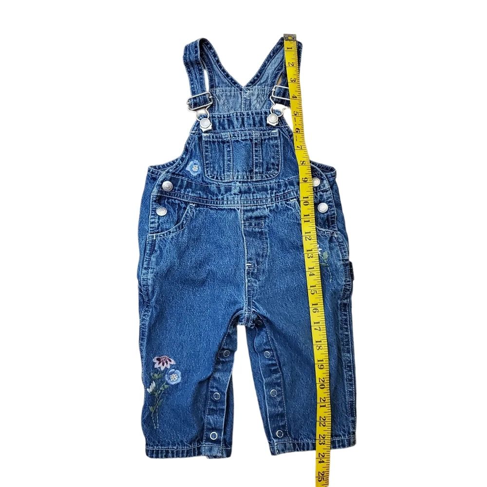 Oshkosh‎ vestbak 6-18 month embroidered appliquéd farm theme jean denim overalls